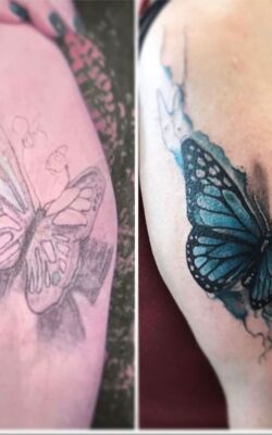 Tattoo Refresh mit gleichzeitigem Cover-up Tattoo