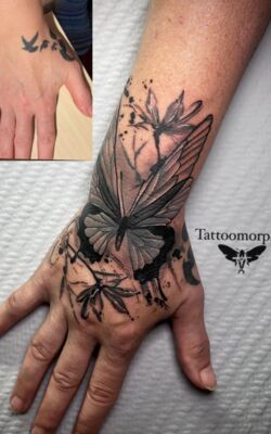 Cover-Up Tattoo Schmetterling